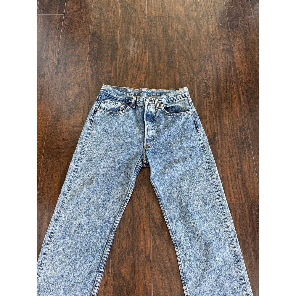 Vintage 80s Levi’s 501 Red Tag Made in USA Acid Wash Jeans 31x32 Women’s - Picture 4 of 12